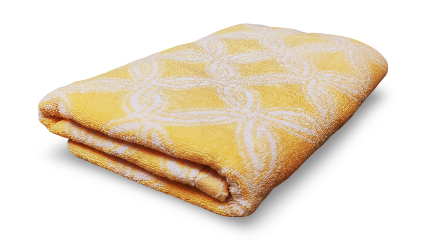 Trendy Yellow Color Pattern Towel | Large Size Bath Towel | 100% Cotton