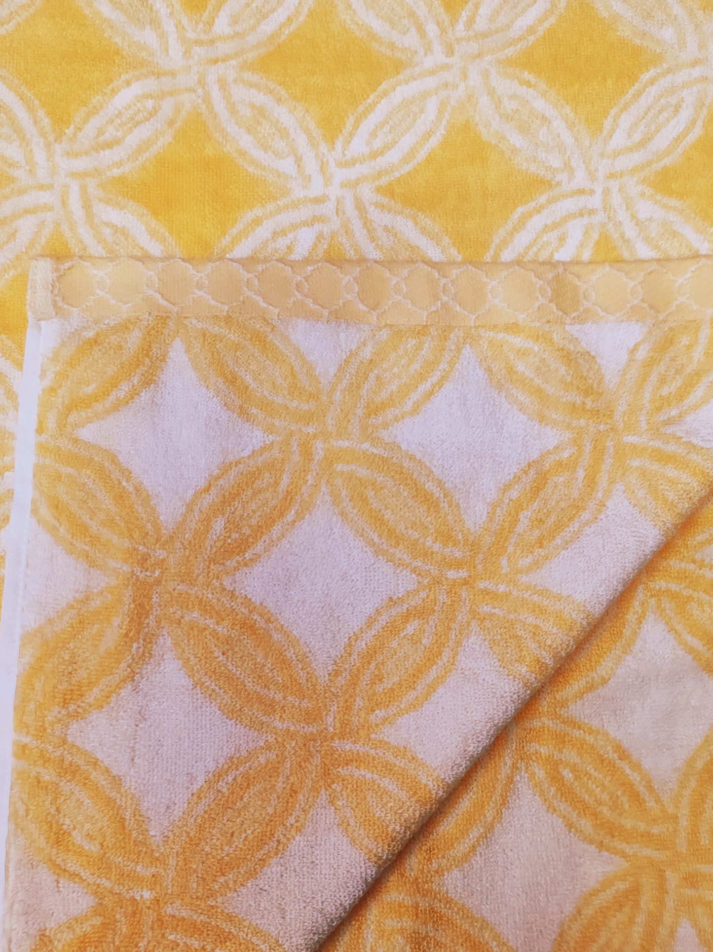 Trendy Yellow Color Pattern Towel | Large Size Bath Towel | 100% Cotton